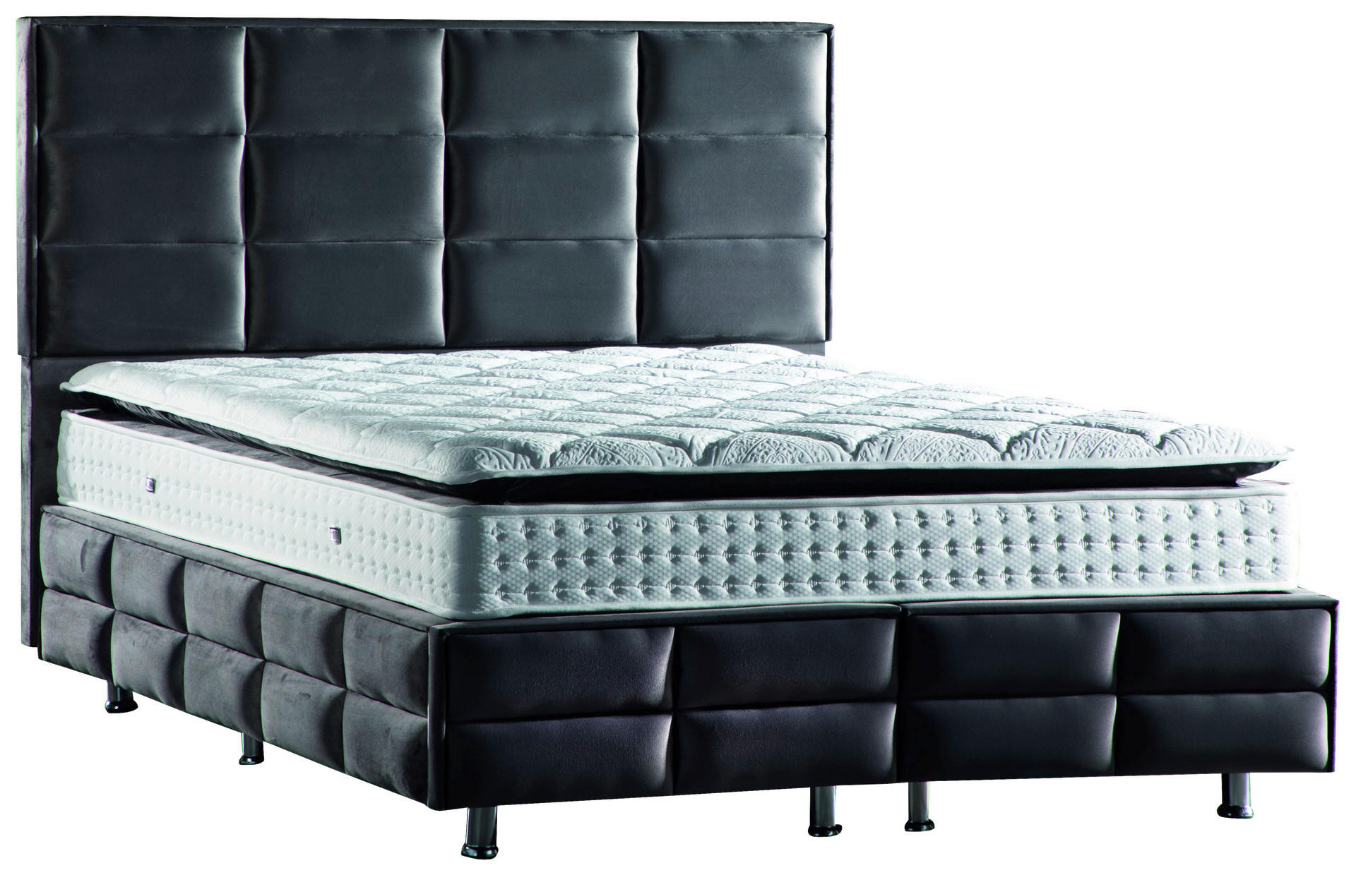 Polsterbett Carina grau Kunstleder Carina - grau (192,00/152,00/217,00cm)