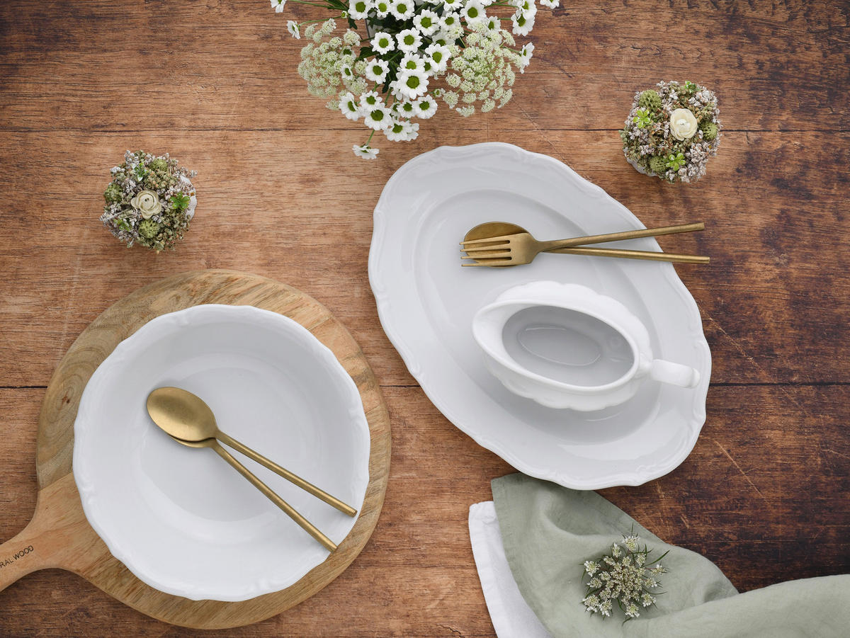 CreaTable Servier-Set Maria Theresia weiß Porzellan Maria Theresia - weiß - CreaTable