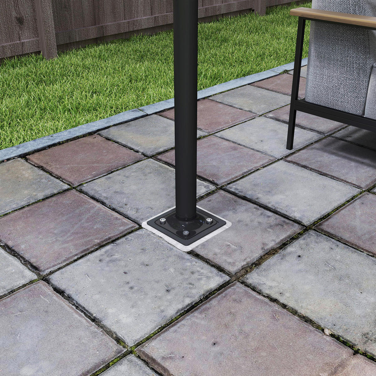 Outsunny Schirmständer dunkelgrau Metall B/H/L: ca. 16,5x40x16,5 cm Schirmständer - dunkelgrau (16,50/16,50/40,00cm) - Outsunny