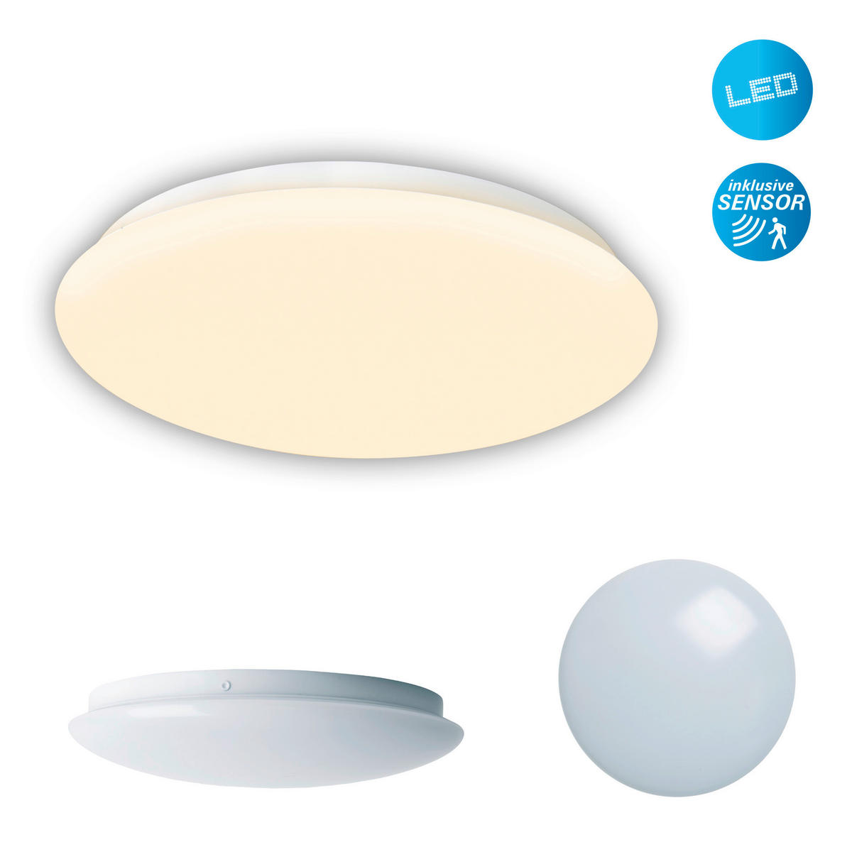 Näve Leuchten LED-Deckenleuchte weiß Kunststoff Metall B/H/T/D: ca. 28x6,5x28x28 cm MESA - weiß (28,00/6,50/28,00cm) - Näve Leuchten