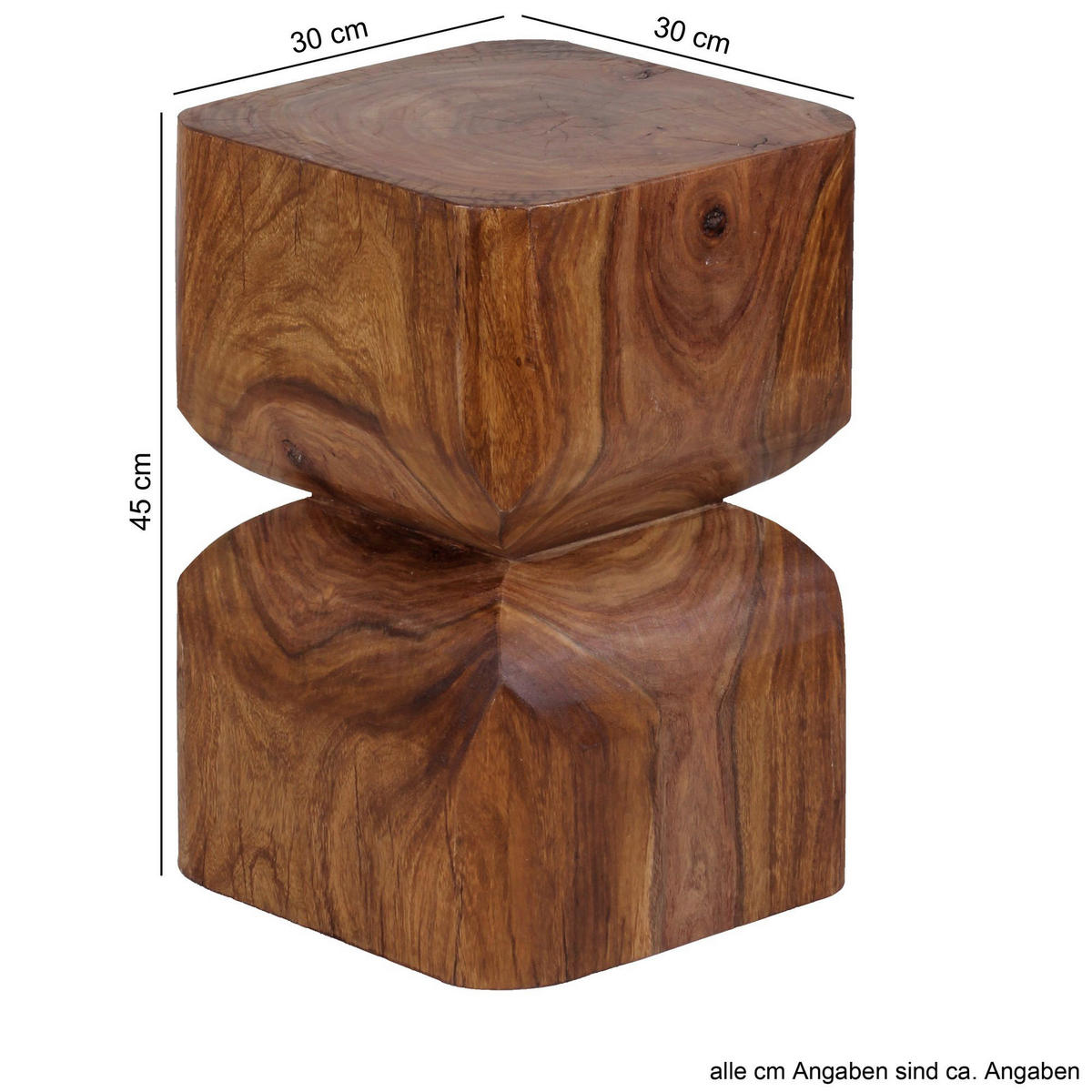 Beistelltisch natur Echtholz B/H/T: ca. 30x45x30 cm Beistelltisch - natur (30,00/45,00/30,00cm) - Wohnling