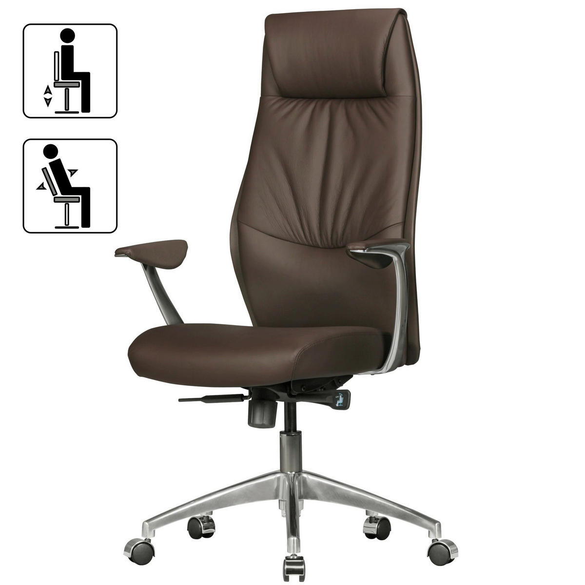 Drehstuhl braun Bürostuhl - braun (67,00/125,00/58,00cm) - Amstyle