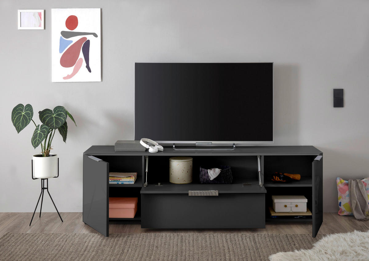 Lowboard Santorin anthrazit B/H/T: ca. 180x54x40 cm Santorin - anthrazit (180,00/54,00/40,00cm)