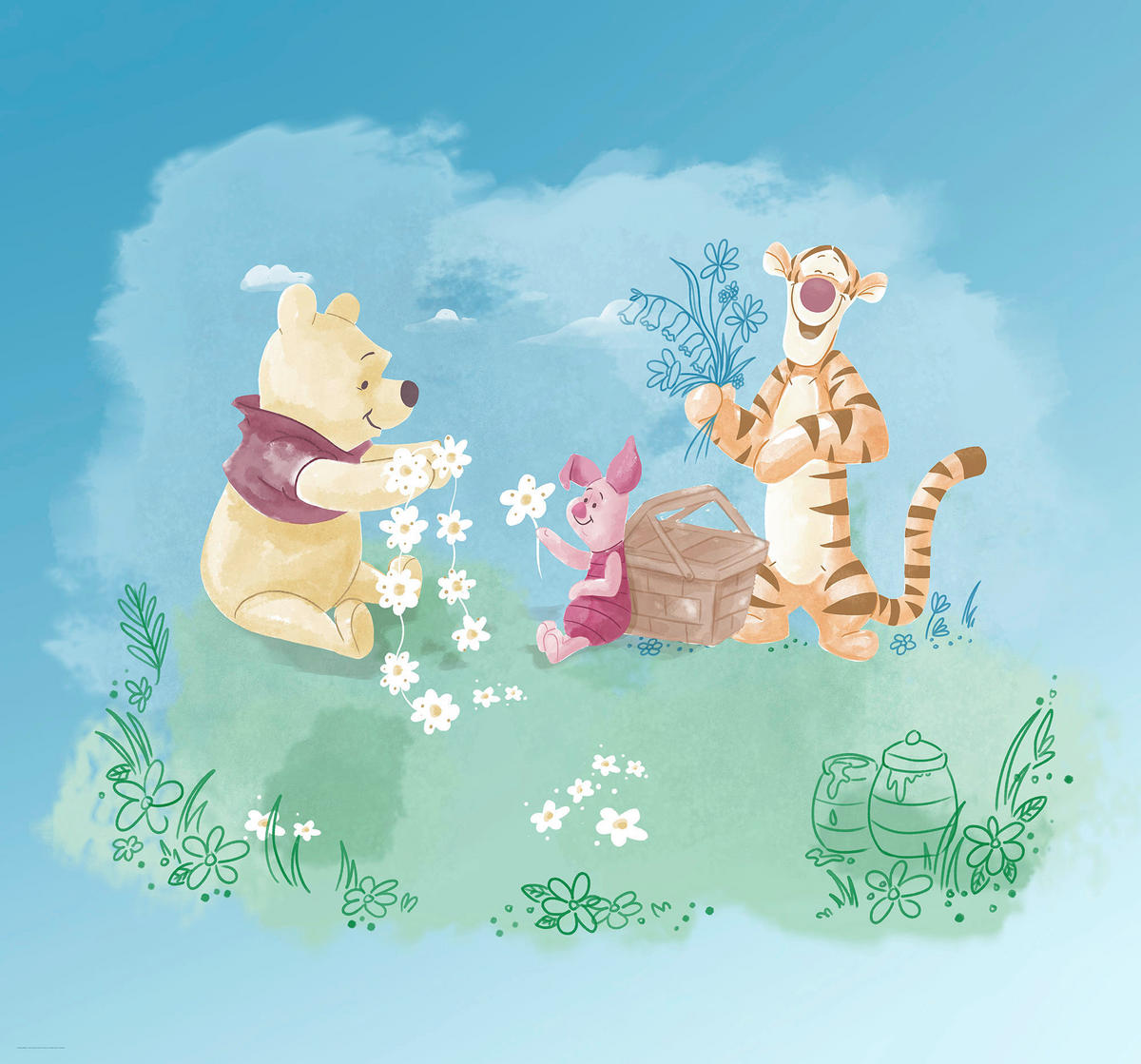 Komar Fototapete Winnie the Pooh Picnic DX6-033 B/H: ca. 300x280 cm Winnie the Pooh Picnic DX6-033 - (300,00/280,00cm) - Komar