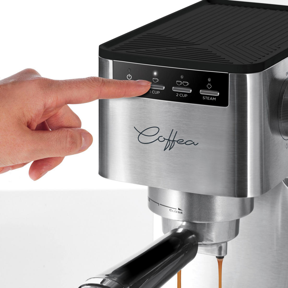 Polti Polti Espresso- und Cappuccinomaschine P10S silber Stahl B/H/T: ca. 13x30,5x30,5 cm COFFEA - silber (13,00/30,50/30,50cm) - Polti