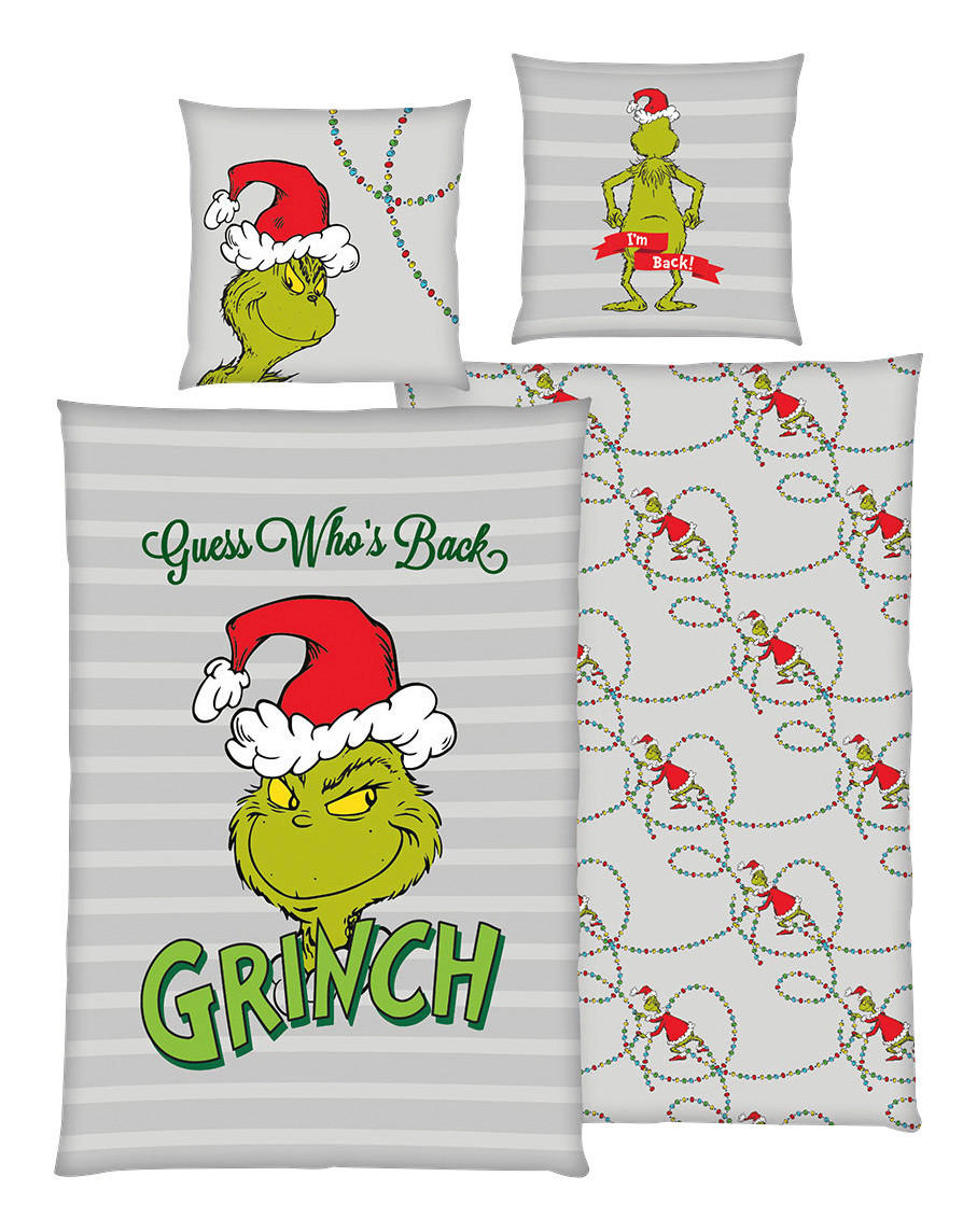 Microfaser Bettwäsche Grinch Grinch - grün/grau (135,00/200,00cm)