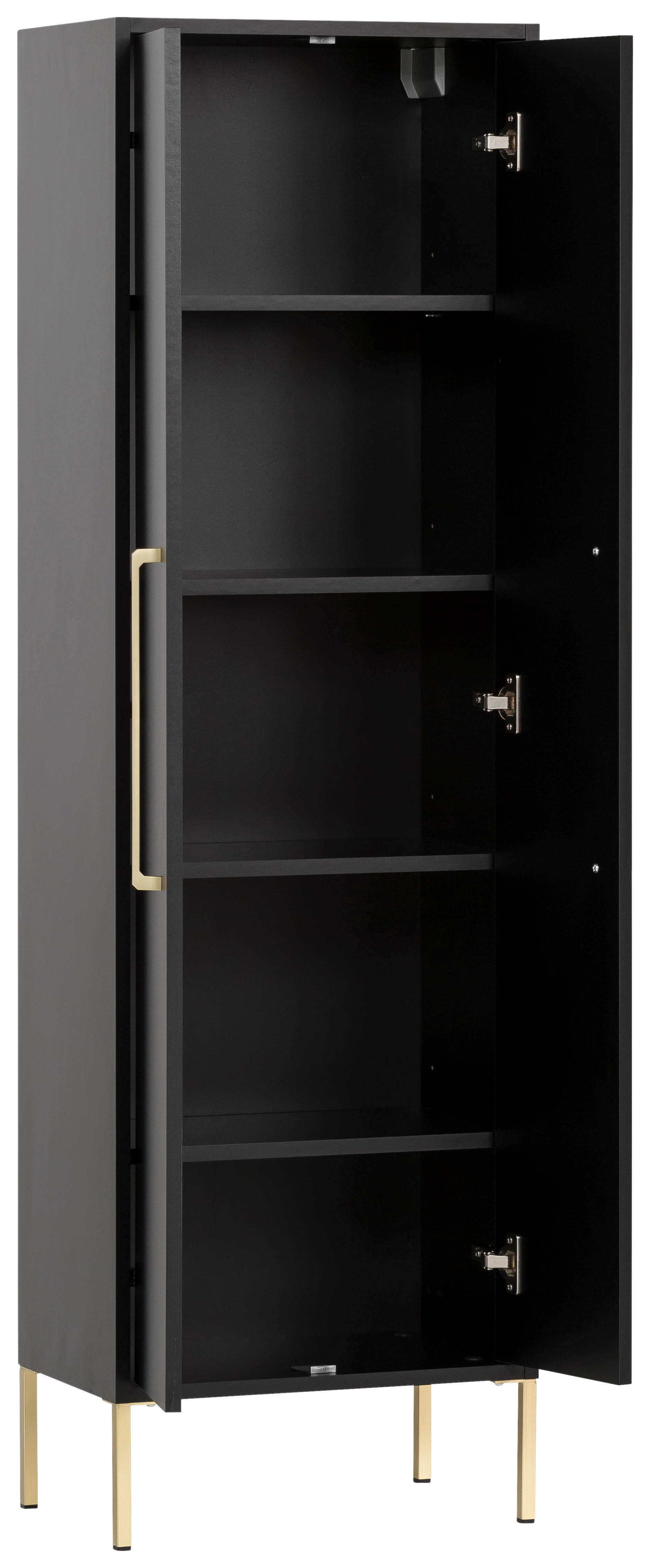 Midischrank Sarah schwarz B/H/T: ca. 46,2x154,7x30,1 cm Sarah - schwarz (46,20/154,70/30,10cm) - Möbelpartner