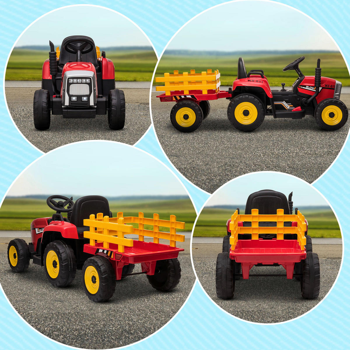 HOMCOM Kinderauto rot B/H/L: ca. 50x136,5x52,5 cm Kinderfahrzeuge - rot (52,50/50,00/136,50cm) - HOMCOM