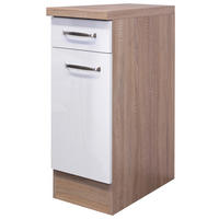 Unterschrank Valero weiß Hochglanz B/H/T: ca. 30x86x60 cm Valero - Eiche/weiß (30,00/86,00/60,00cm) - Flex-Well