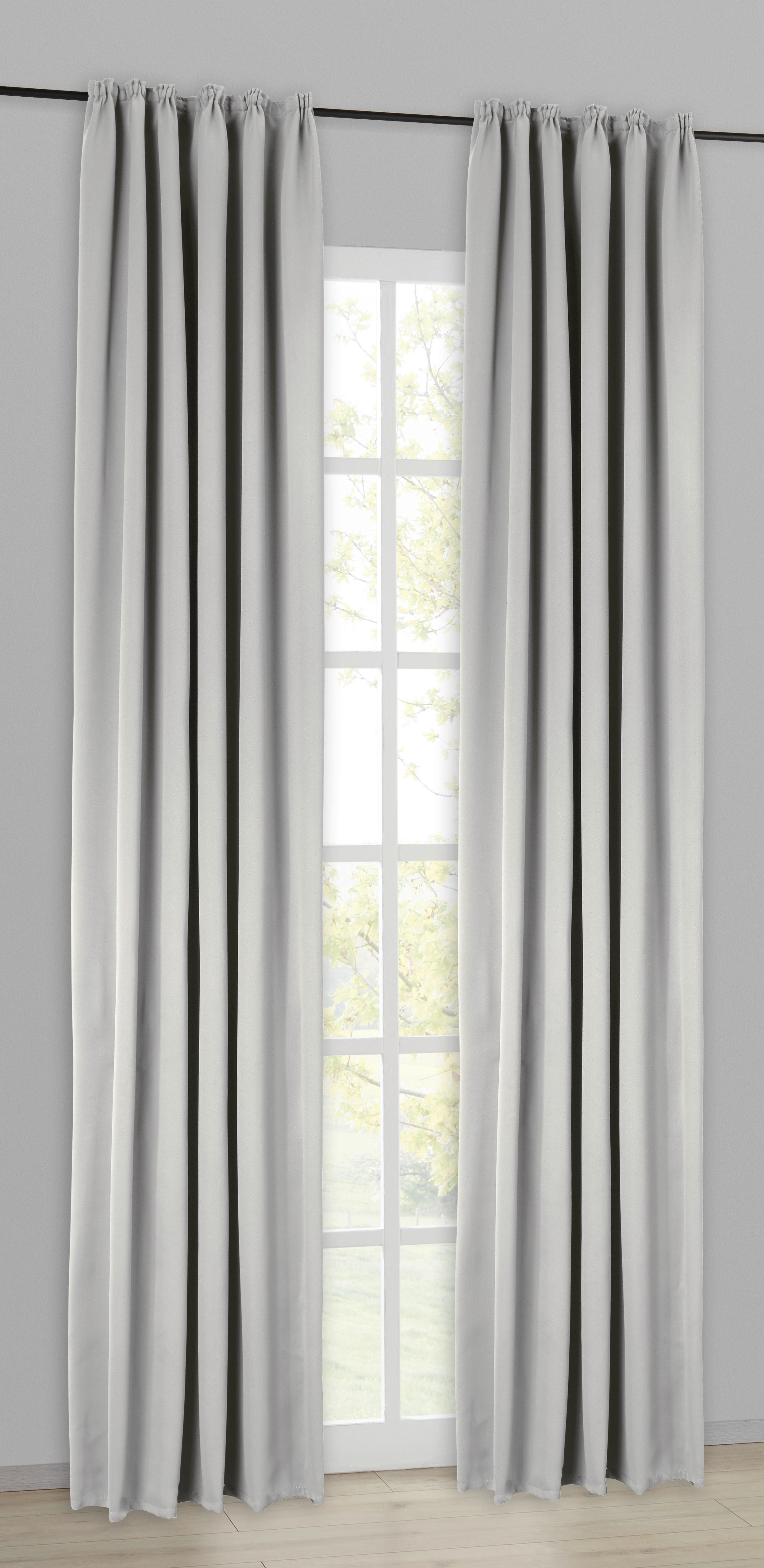 POCOline Verdunklungsvorhang Luna silber B/L: ca. 140x245 cm Luna - silber (140,00/245,00cm) - POCOline