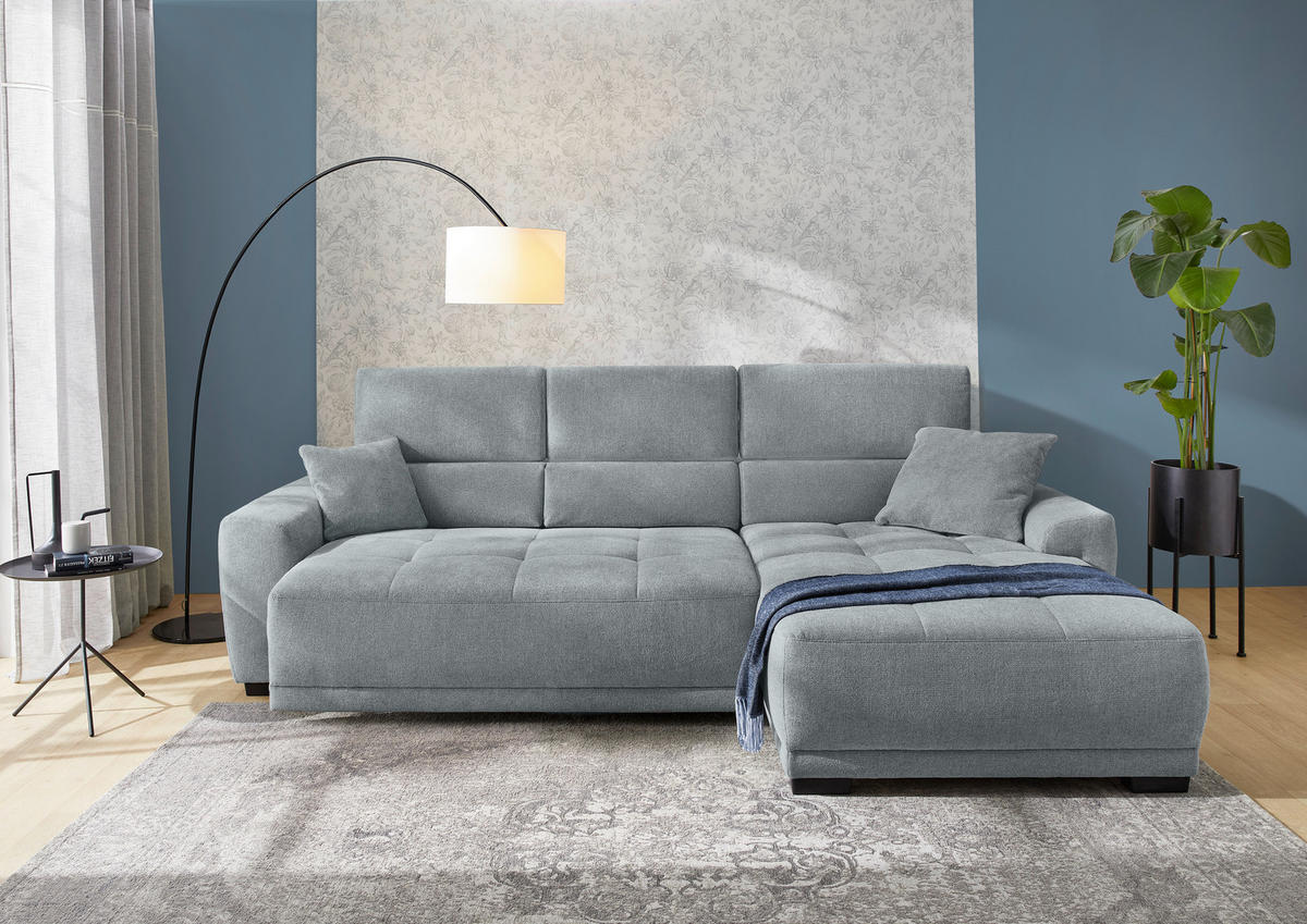 Funktionsecke grau Microfaser B/H/T: ca. 296x105x200 cm Domino_Funktionsecke - schwarz/grau (296,00/105,00/200,00cm)