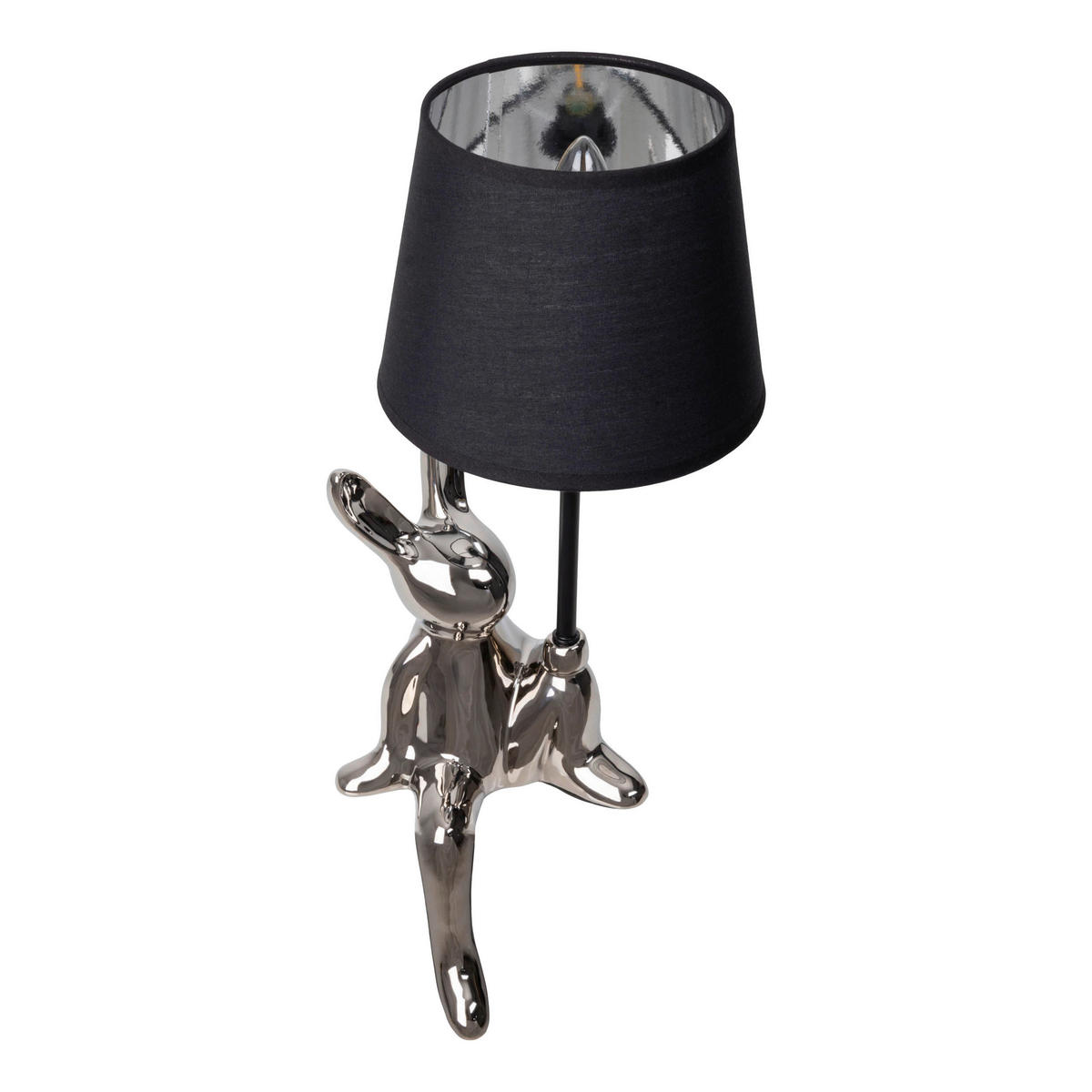 Näve Leuchten Tischleuchte silber Keramik B/H/T/D: ca. 18x45x18x18 cm E14 1 Brennstellen HELGE - silber (18,00/45,00/18,00cm) - Näve Leuchten