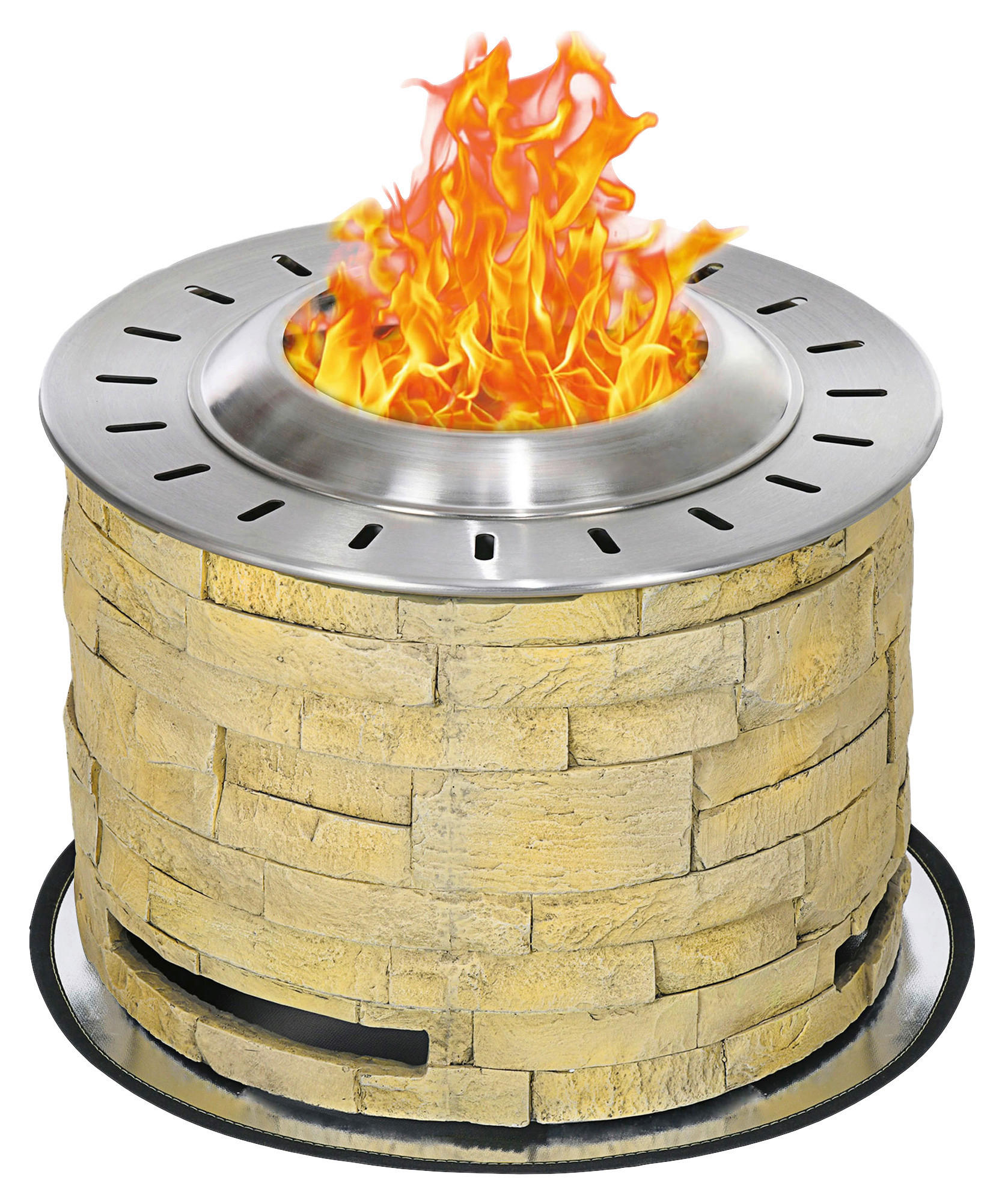 Outsunny Feuerschale gelb Polypropylen B/H/L: ca. 52x52x39 cm Feuerschale - gelb (39,00/52,00/52,00cm) - Outsunny