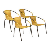VCM Bistrostuhl braun Teakholz B/H/T: ca. 53x73x60 cm Bistrostuhl_4erSet - braun (53,00/73,00/60,00cm) - VCM