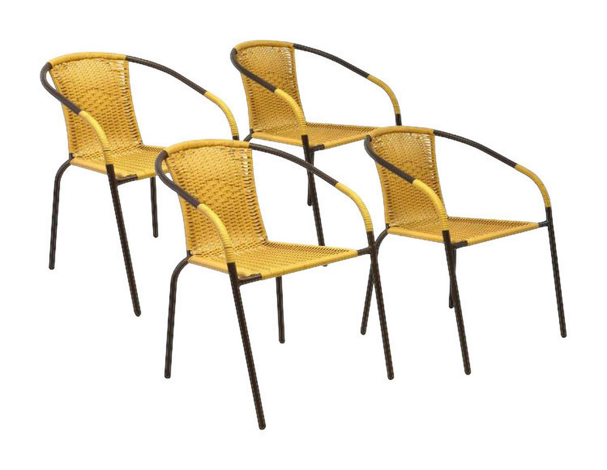 VCM Bistrostuhl braun Teakholz B/H/T: ca. 53x73x60 cm Bistrostuhl_4erSet - braun (53,00/73,00/60,00cm) - VCM