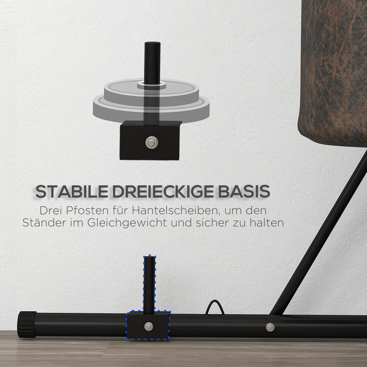 SPORTNOW Boxsackständer schwarz Stahl B/H/L: ca. 90x225x170 cm Boxsackständer - schwarz (170,00/90,00/225,00cm) - SPORTNOW