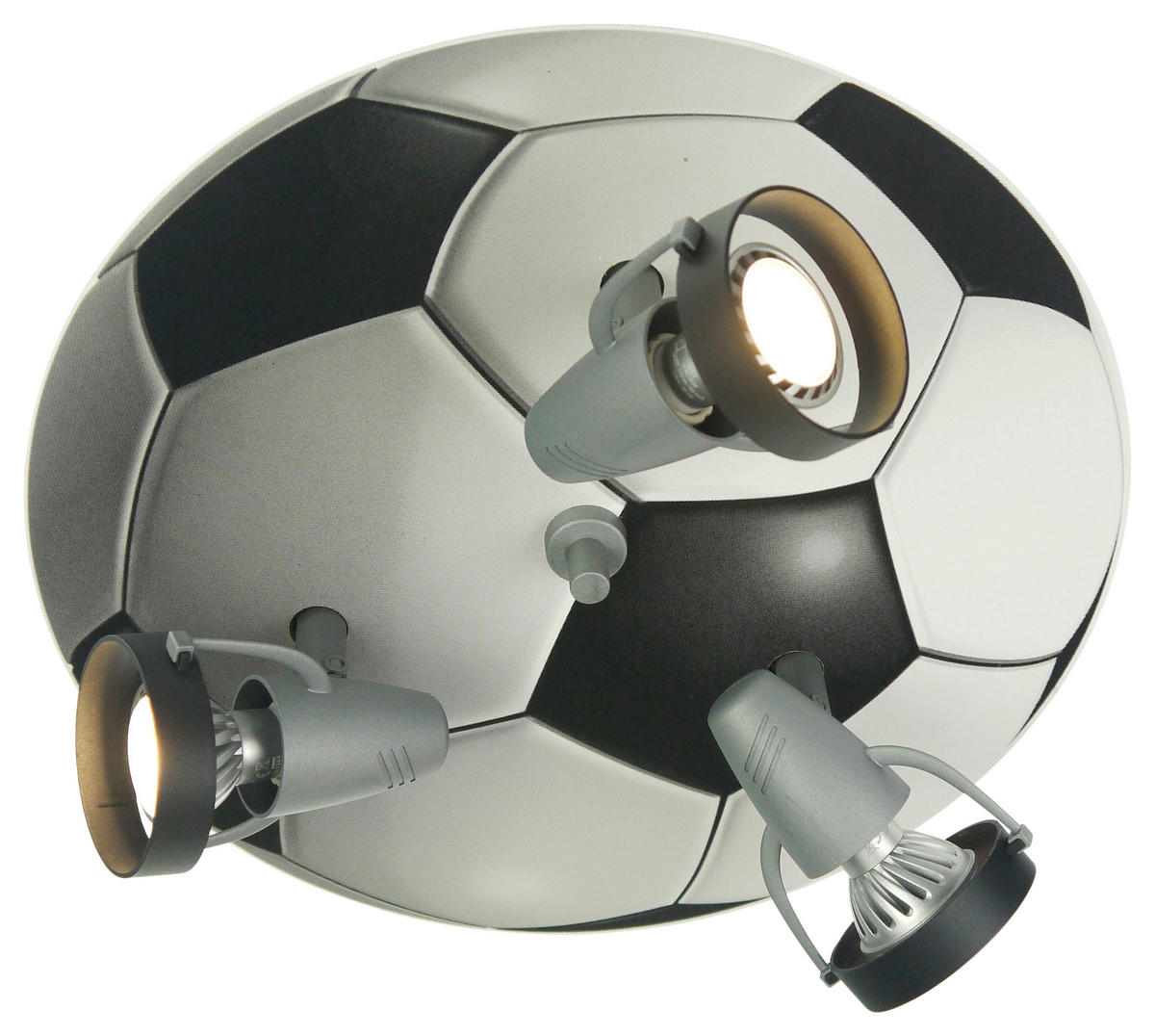 Niermann Fußball-Strahler Fußball 604 schwarz weiß D: ca. 35 cm GU10 3 Brennstellen Fußball-Strahler - weiß/schwarz (35,00cm) - Niermann