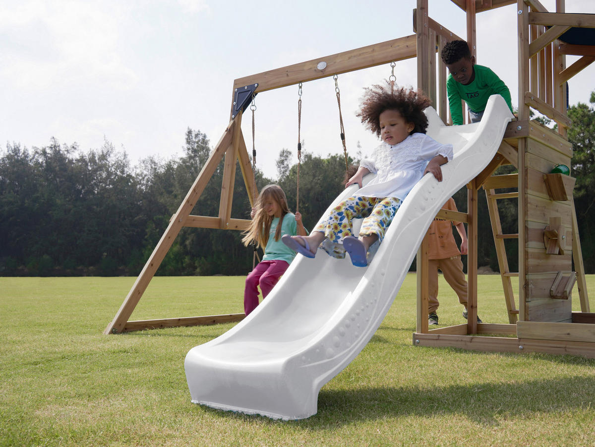 AXI Spielturm Malik weiß B/H/L: ca. 345x270x336 cm Malik - braun/weiß (336,00/345,00/270,00cm) - AXI