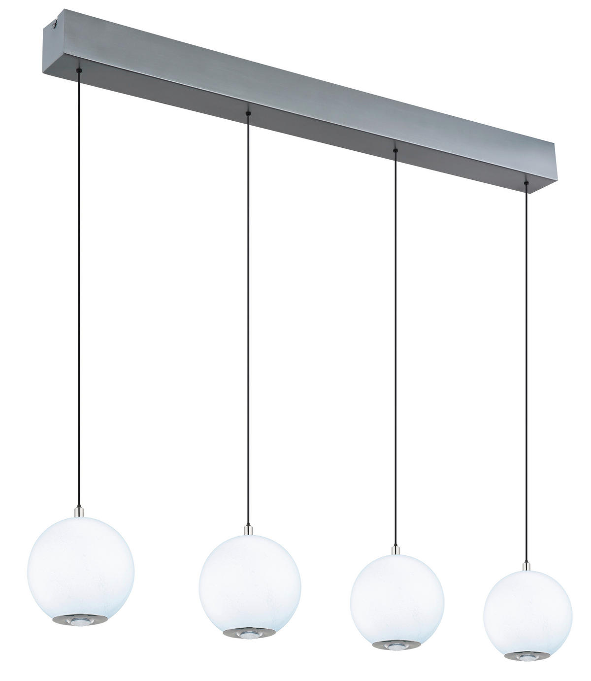 GLOBO Pendelleuchte grau Opal Metall Glas B/H/T/L: ca. 15x150x99x99 cm 1.0 Brennstellen Simmons - Opal/grau (99,00/15,00/150,00cm) - GLOBO