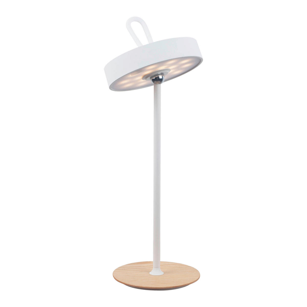 Näve Leuchten LED-Tischleuchte weiß Kunststoff Holz Metall B/H/T/D: ca. 13x36x13x13 cm ELLI - weiß (13,00/36,00/13,00cm) - Näve Leuchten