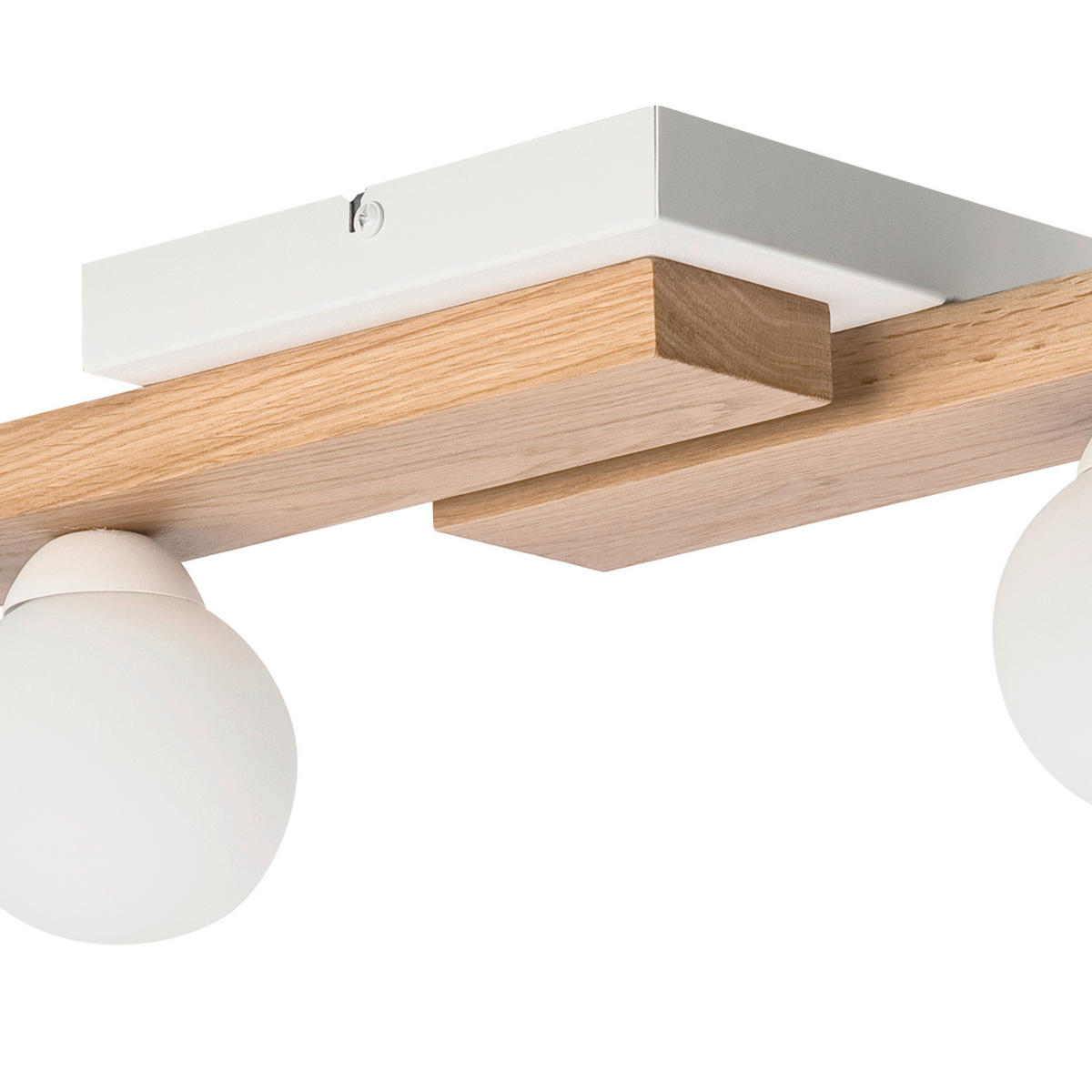 Lamkur Deckenleuchte MATTE 50195 weiß Eiche Stahl Glas Eiche H/L: ca. 19x64 cm G9 4 Brennstellen Matte - Eiche/weiß (64,00cm) - Lamkur
