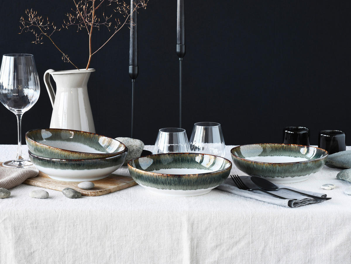 CreaTable Schüssel-Set Cascade grau Steinzeug Cascade - grau - CreaTable