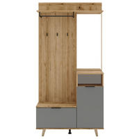 Garderobe NORDIC Eiche Evoke Oak Nachbildung Graphit B/H/T: ca. 100x204x40 cm NORDIC - Eiche/Graphit (100,00/204,00/40,00cm) - WIPMEB