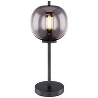 GLOBO Tischleuchte Blacky 15345T schwarz Glas Metall H/D: ca. 45x18,5 cm E27 1 Brennstellen Blacky - schwarz (18,50/45,00cm) - GLOBO