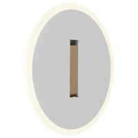 GLOBO LED-Wandleuchte AVERY 78410W Opal weiß dunkelbraun Kunststoff Holz Metall L/D: ca. 3x20,5 cm 1 Brennstellen AVERY - dunkelbraun/weiß (20,50cm) - GLOBO