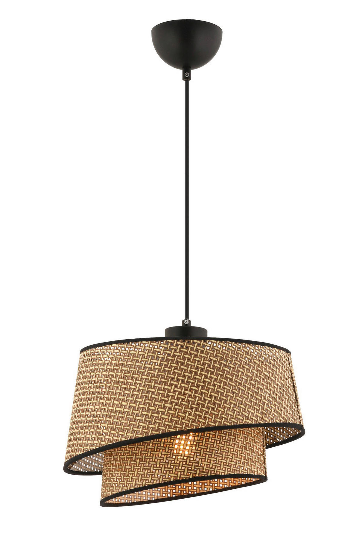 Opviq Pendelleuchte schwarz beige Stoff Metall B/H/L: ca. 32x65x32 cm E27 1 Brennstellen Barette Hazeran - beige/schwarz (32,00/32,00/65,00cm) - Opviq