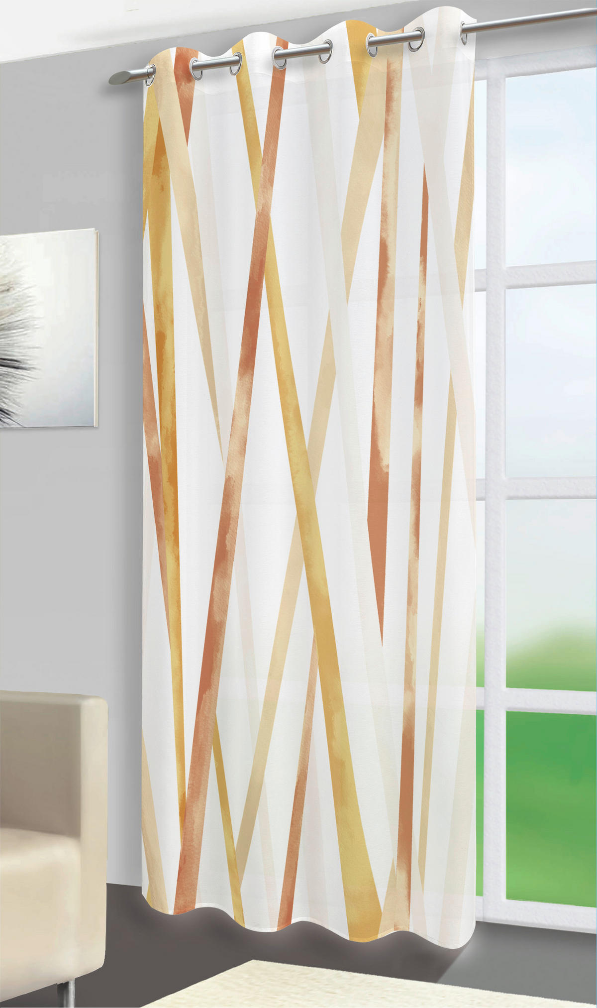 Ösenvorhang Melanie terra B/L: ca. 135x245 cm Melanie - terra (135,00/245,00cm) - silver edition