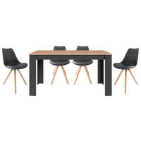 Tischgruppe KIRA anthrazit Eiche B/H/T: ca. 160x75x90 cm KIRA - Eiche/anthrazit (160,00/75,00/90,00cm) - byLIVING