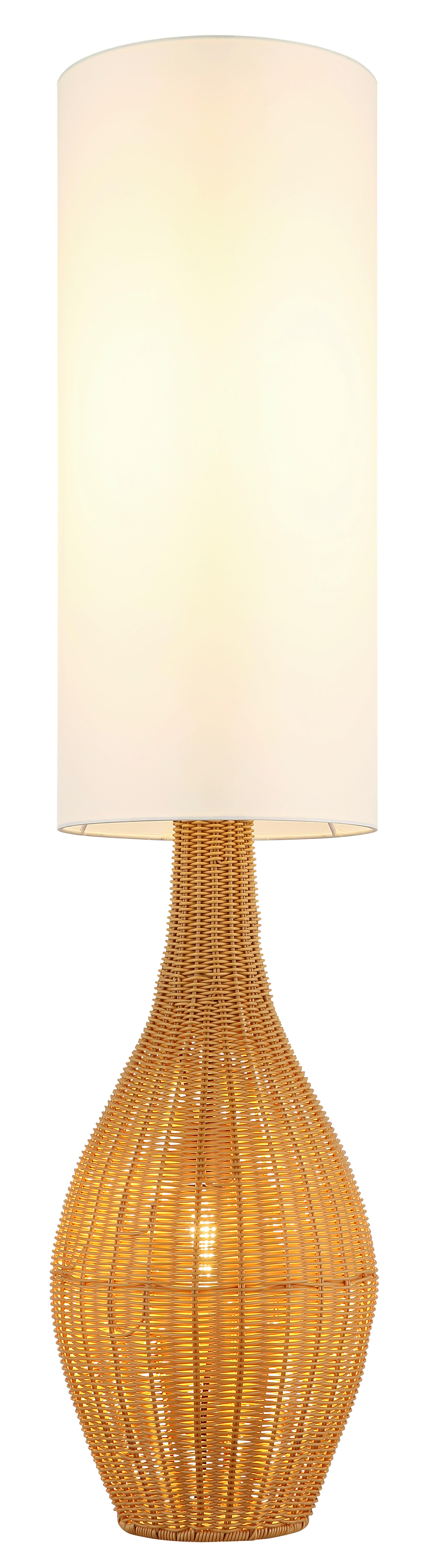 GLOBO Stehleuchte ANKO 40970243 weiß braun Textil Kunststoff H/D: ca. 125x27 cm 2 Brennstellen ANKO - braun/weiß (27,00/125,00cm) - GLOBO