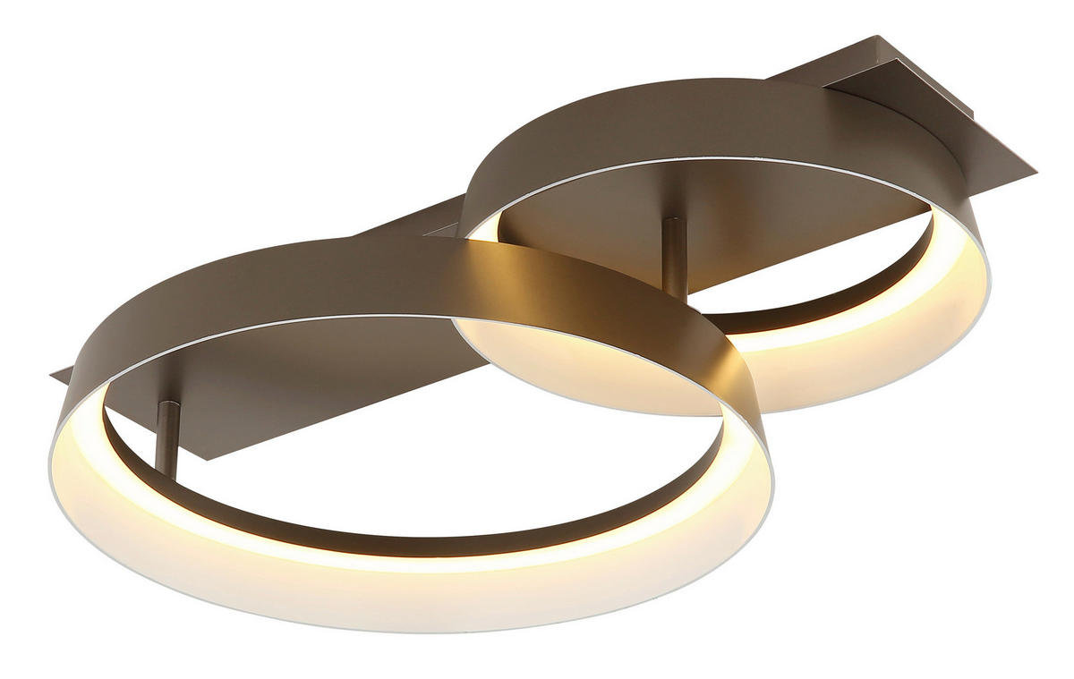 GLOBO Deckenleuchte kaffee Opal Metall Kunststoff B/H/L: ca. 35x12x50 cm 1 Brennstellen SYRAKUS - Opal/kaffee (50,00/35,00/12,00cm) - GLOBO