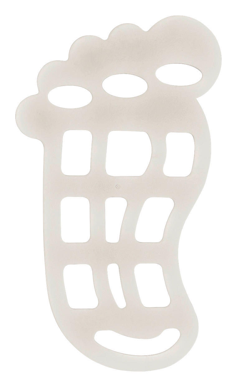 Wanneneinlage grau Kunststoff Anti-Rutsch-Figur_Fuß_6erSet silb/g - grau (13,00/11,00cm) - Acus