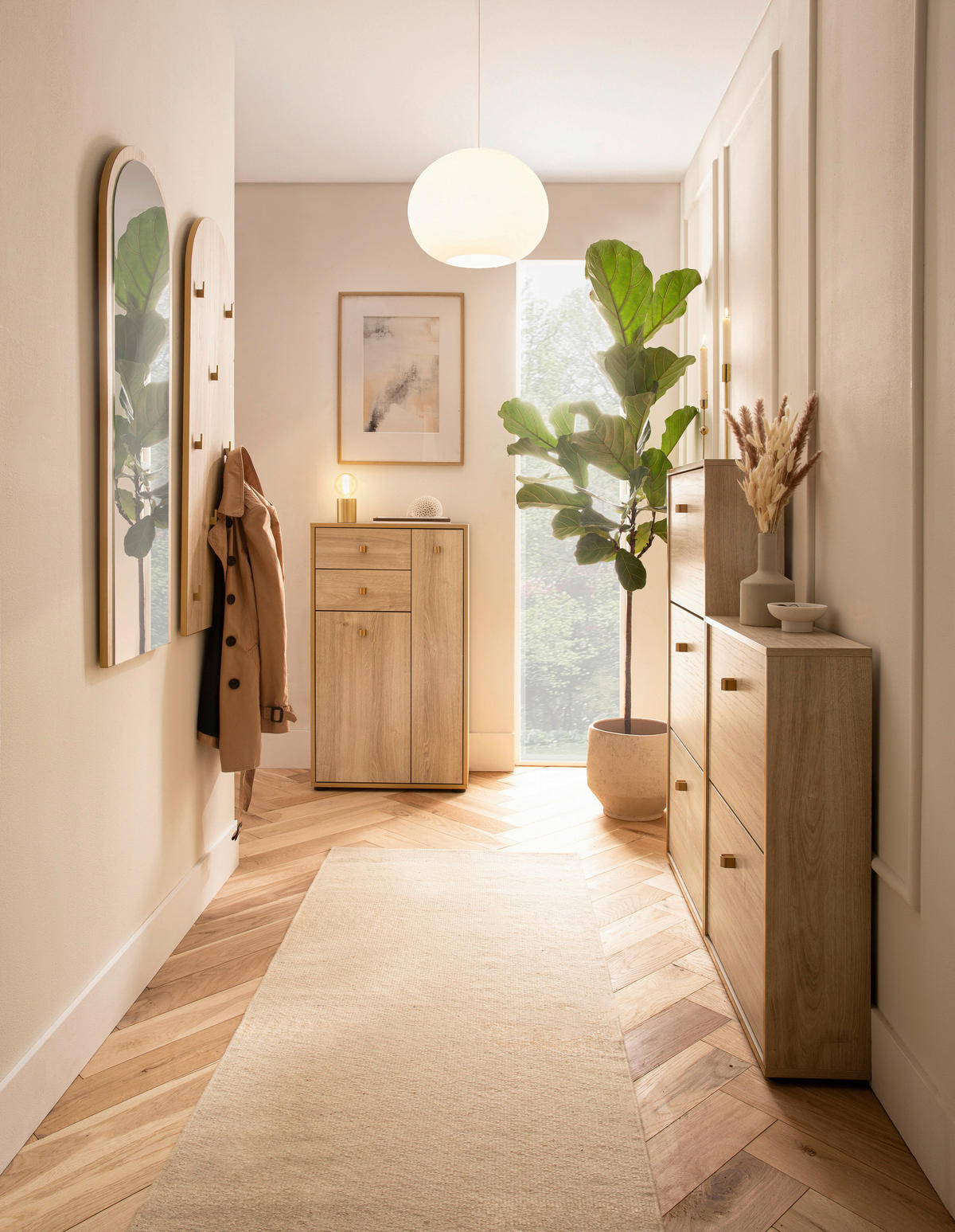 Highboard Flora Eiche B/H/T: ca. 60,2x104,4x33,05 cm Flora - Eiche (60,20/104,40/33,05cm) - Schildmeyer