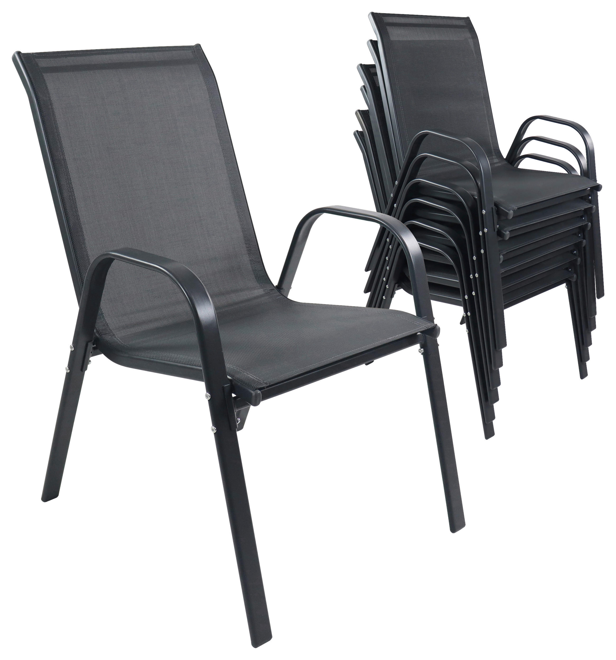 VCM Gartenstuhl 6er Set Sonlas anthrazit Metall B/H/L: ca. 56x89x73 cm Sonlas - anthrazit (73,00/56,00/89,00cm) - VCM