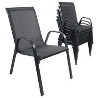 VCM Gartenstuhl 6er Set Sonlas anthrazit Metall B/H/L: ca. 56x89x73 cm Sonlas - anthrazit (73,00/56,00/89,00cm) - VCM