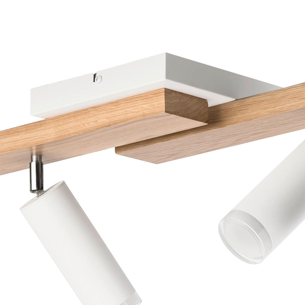 Thumbnail - Lamkur Deckenleuchte weiß Holz B/H/L: ca. 20x23,5x84 cm 5 Brennstellen