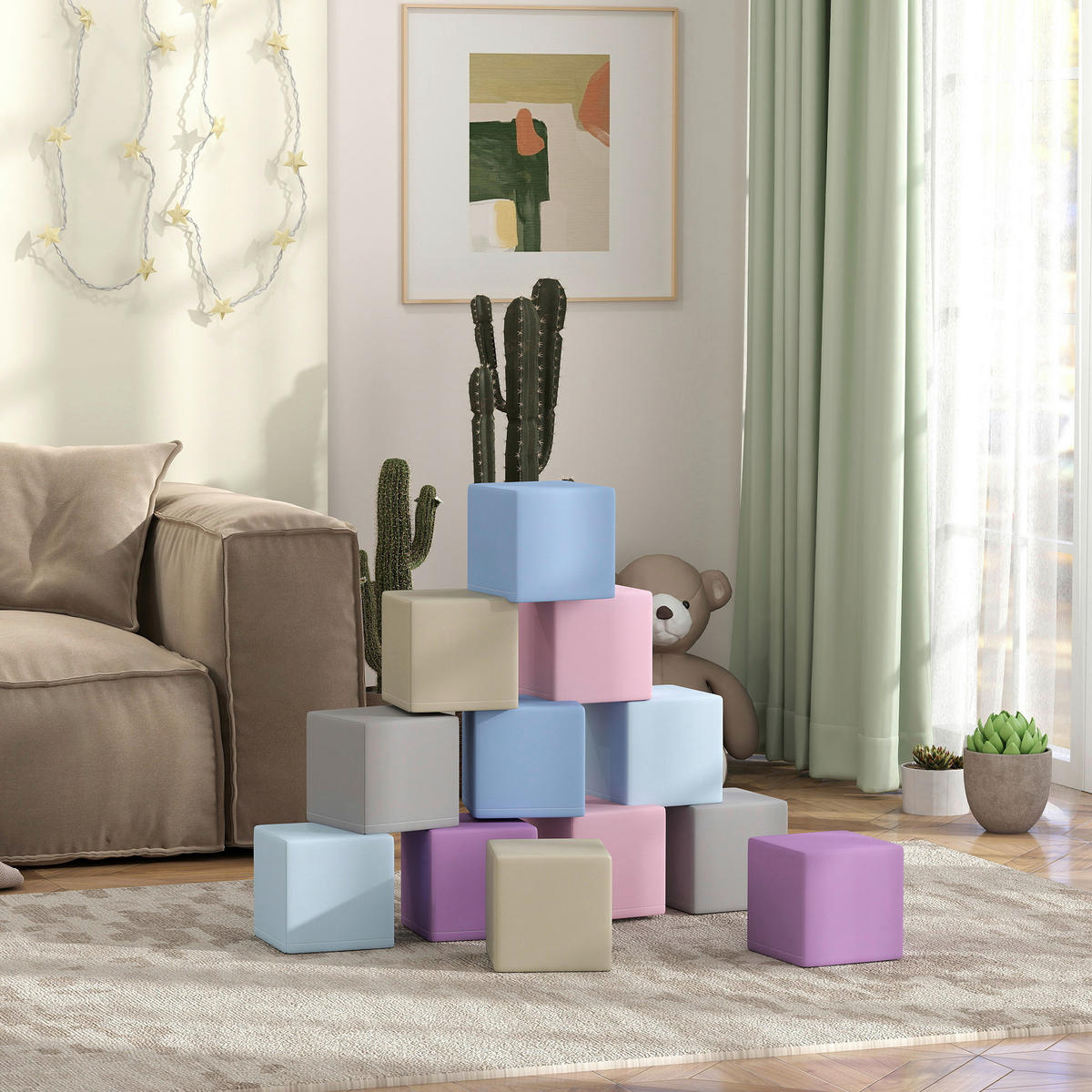 HOMCOM Softbausteine B/H/L: ca. 20x20x20 cm Softbausteine - multicolor (20,00/20,00/20,00cm) - HOMCOM