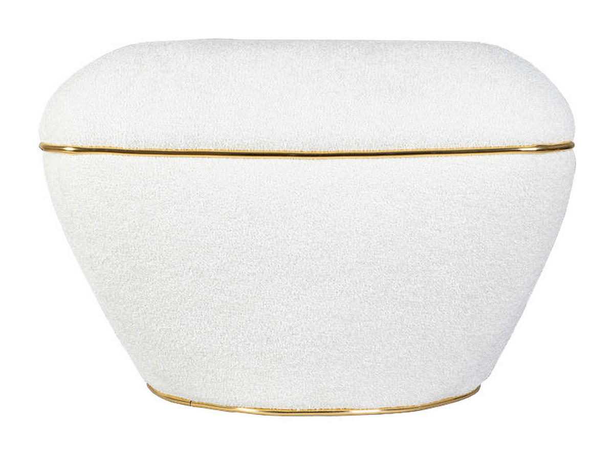 360 Living Hocker Contessa 110 weiß gold B/H/T: ca. 60x42,5x60 cm Contessa 110 - gold/weiß (60,00/42,50/60,00cm) - 360 Living