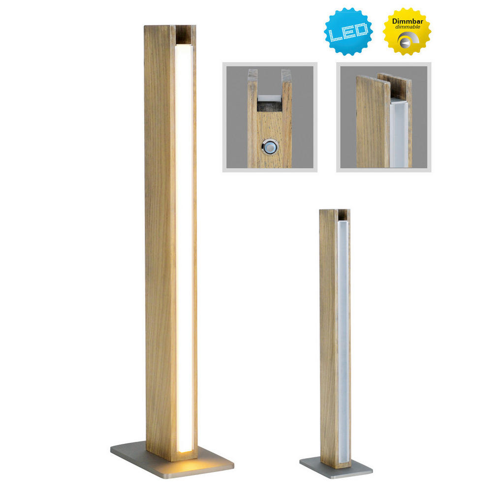 Thumbnail - Näve Leuchten Tischleuchte 3131614 braun Metall Kunststoff Holz B/H/T: ca. 15x51x10 cm null 1 Brennstellen