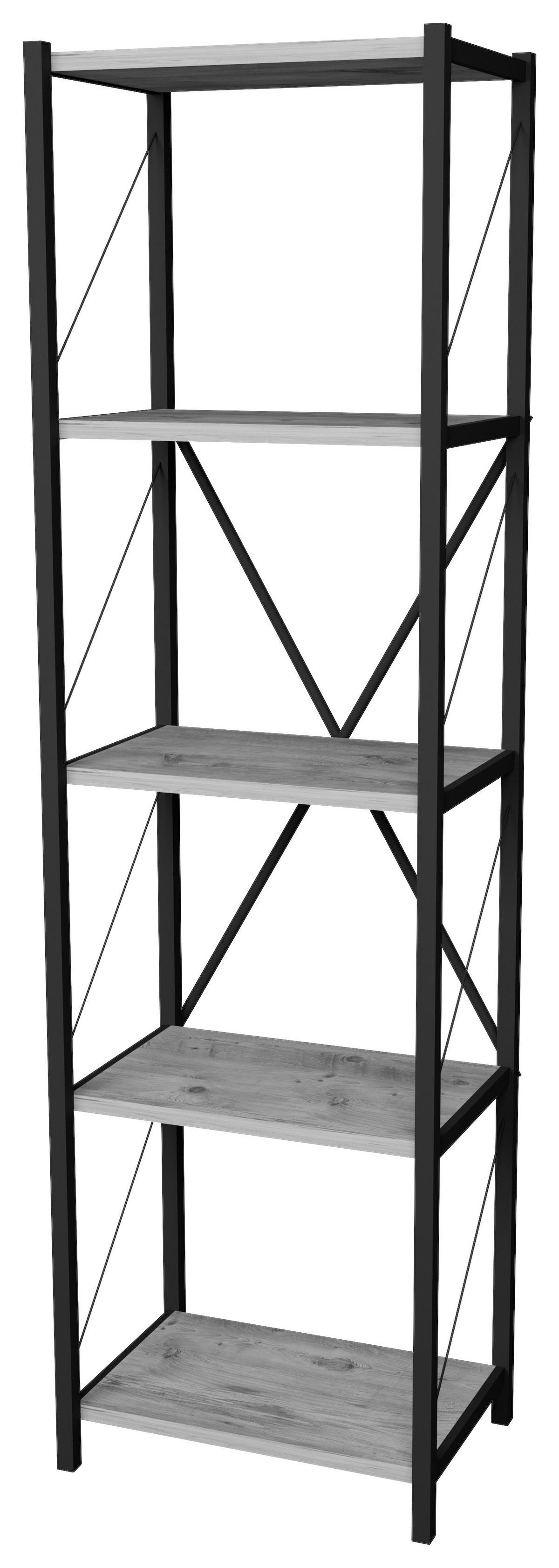 Regal braun B/H/T: ca. 150x40x30 cm Bücherregal mit Metall - braun (150,00/40,00/30,00cm) - moebel17
