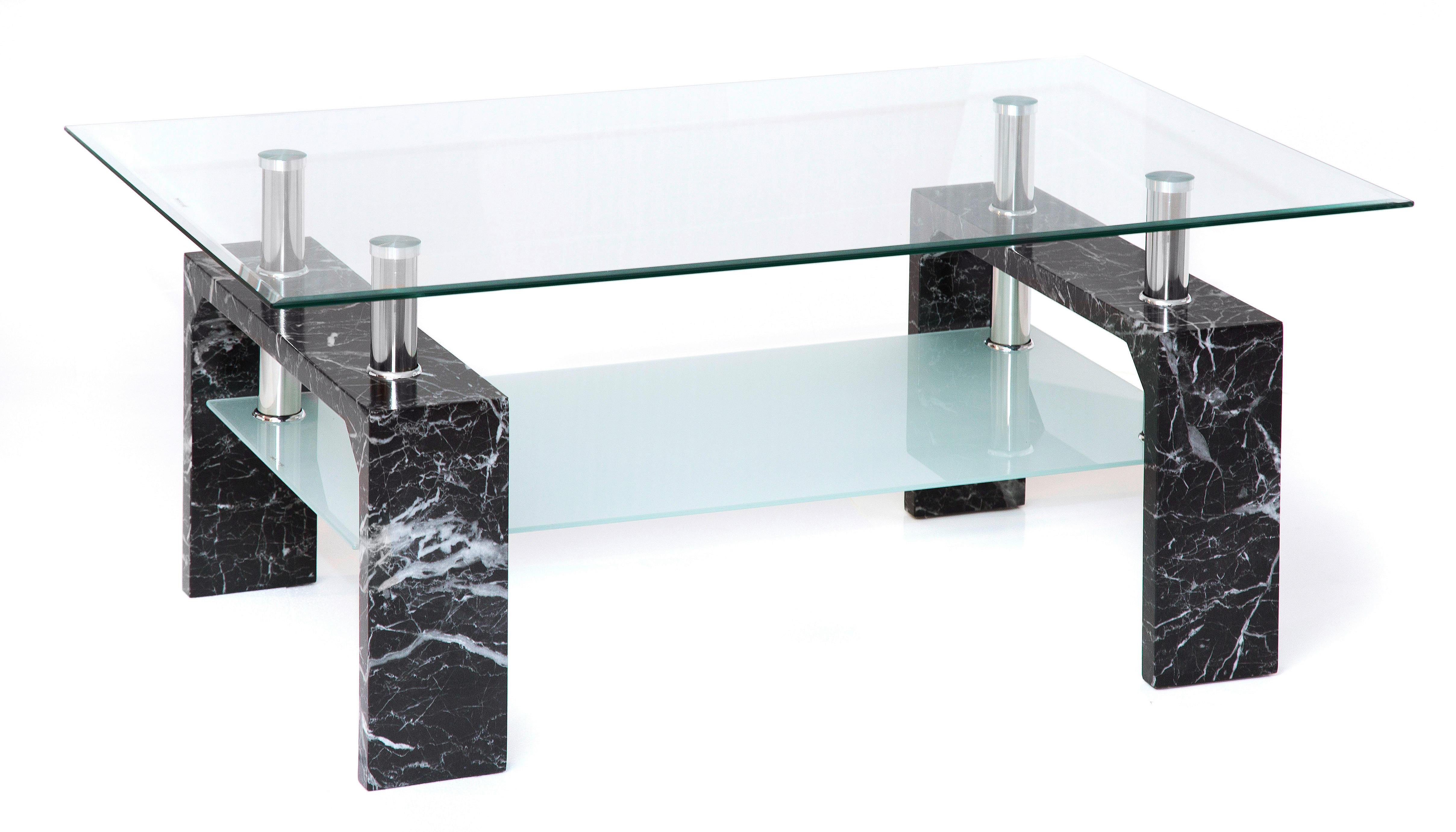 Glascouchtisch Modena Marmor Optik glasklar B/H/T: ca. 100x45x60 cm Modena - glasklar (100,00/45,00/60,00cm)
