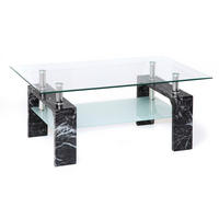Glascouchtisch Modena Marmor Optik glasklar B/H/T: ca. 100x45x60 cm Modena - glasklar (100,00/45,00/60,00cm)
