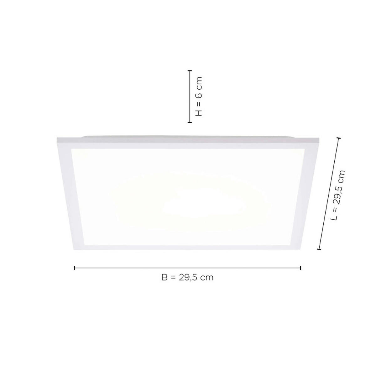 Just Light Deckenleuchte  12200-16  Flat weiß Kunststoff B/H/L: ca. 30x6x30 cm 1 Brennstellen Flat - weiß (30,00/30,00/6,00cm) - Just Light
