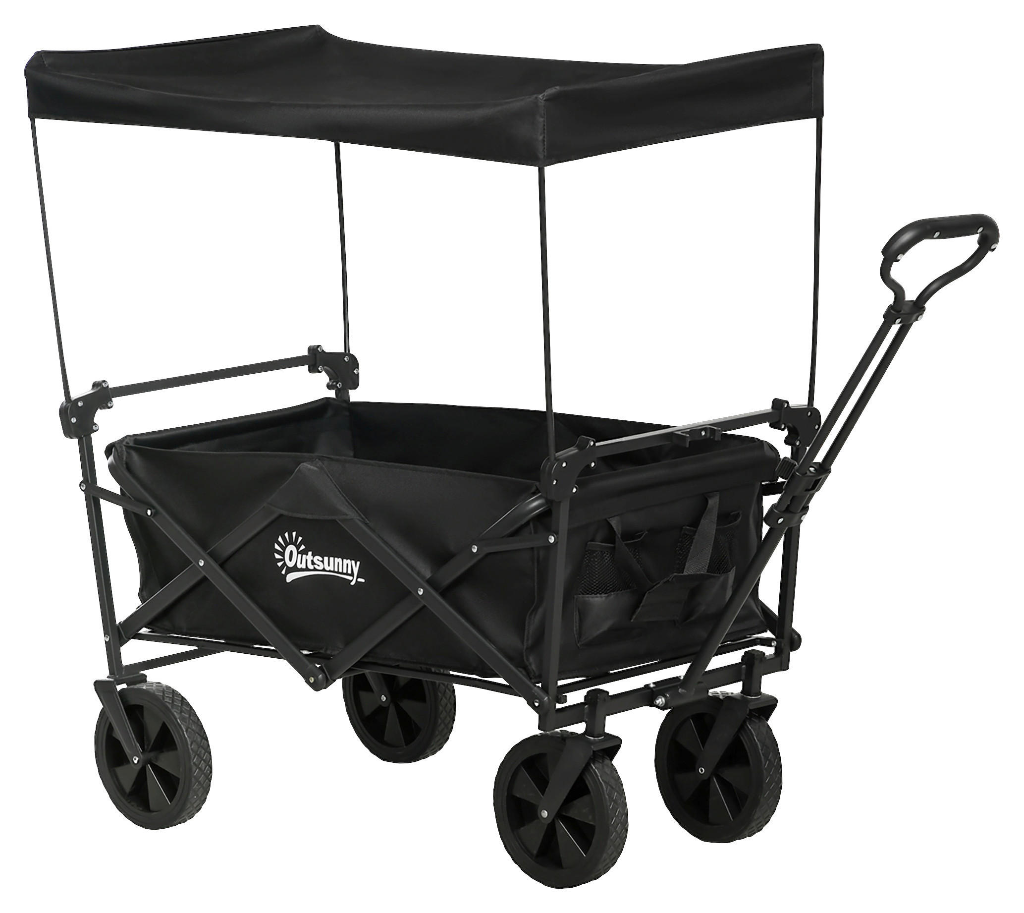 Outsunny Bollerwagen schwarz B/H/L: ca. 52x97x105 cm Bollerwagen - schwarz (105,00/52,00/97,00cm) - Outsunny