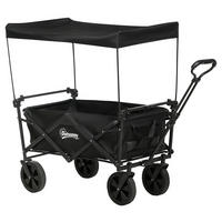 Outsunny Bollerwagen schwarz B/H/L: ca. 52x97x105 cm Bollerwagen - schwarz (105,00/52,00/97,00cm) - Outsunny
