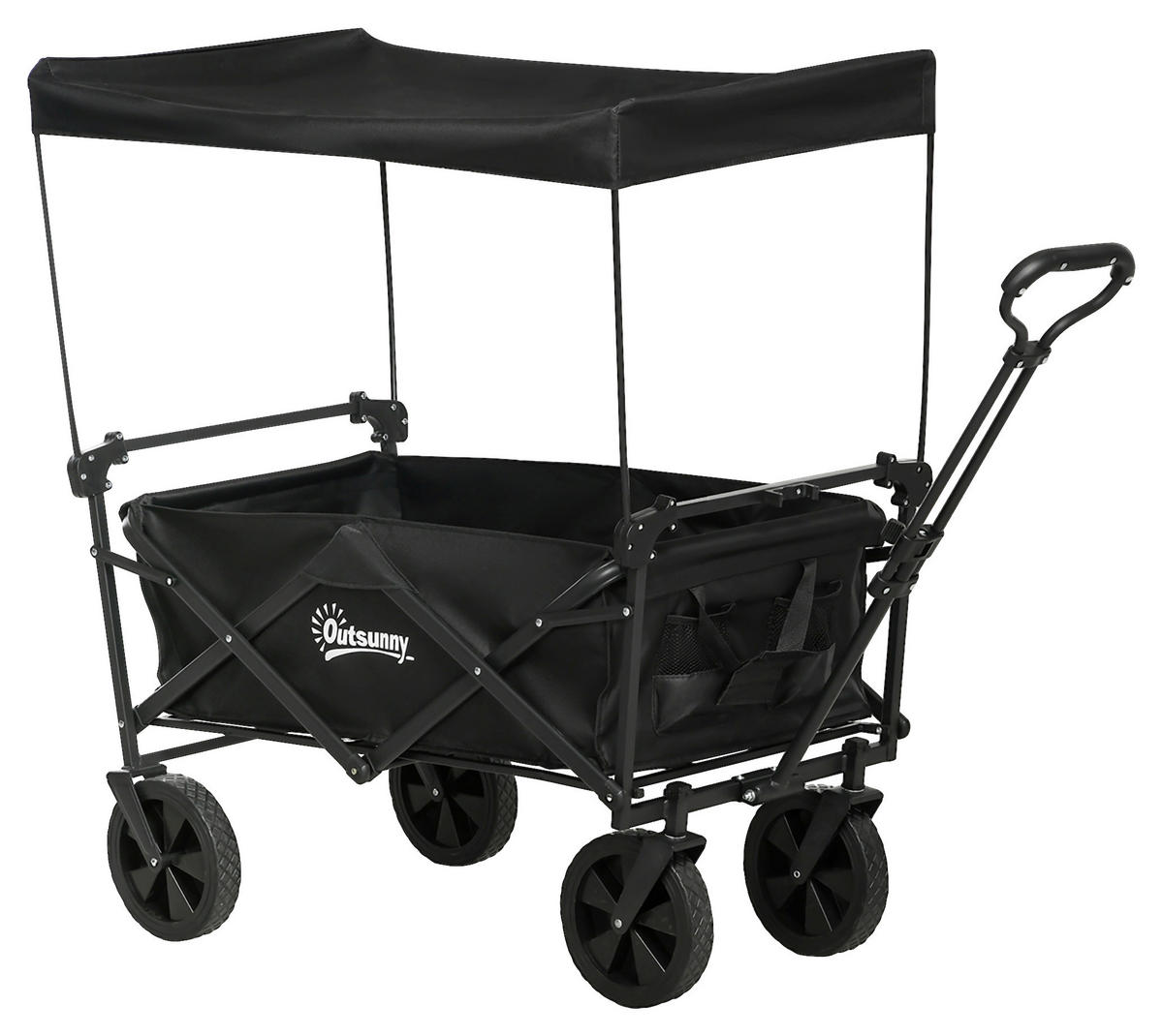 Outsunny Bollerwagen schwarz B/H/L: ca. 52x97x105 cm Bollerwagen - schwarz (105,00/52,00/97,00cm) - Outsunny