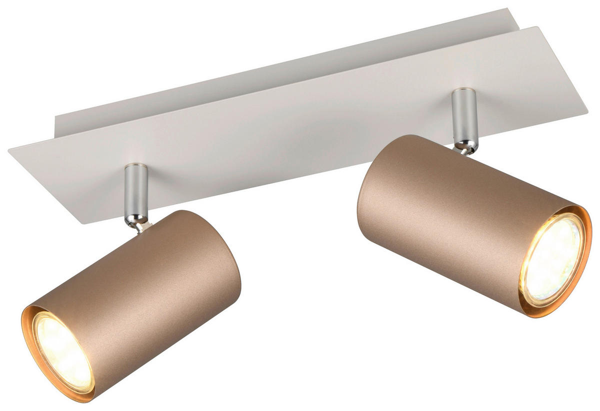 Reality Leuchten Spots kaffee Metall B/H/L: ca. 30x15x9 cm null 2 Brennstellen Spot_Marley_2 - kaffee (9,00/30,00/15,00cm) - Reality Leuchten